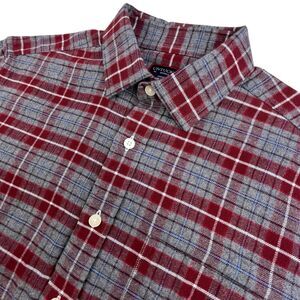 UNTUCKit Plaid Flannel Shirt Mens Size Small Gray Maroon Button Up Long Sleeve